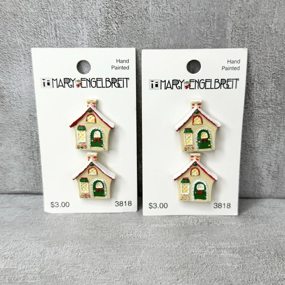 VTG Mary Engelbreit Hand Painted Christmas Cottage House 1